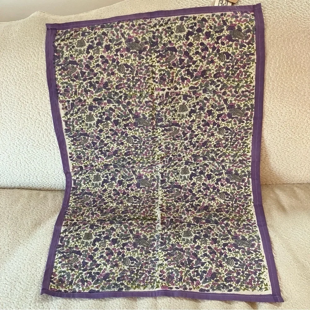 Couleur Nature Placemats Napkins  (5) Purple Flowers Butterfly Cottagecore